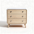Wooden nightstand with three drawers and metal knobs 40 x 50 x 60cm