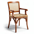Cane back dining chair with wooden frame and woven seat 45 x 45 x 85cm