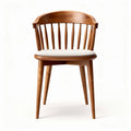 Wooden dining chair with upholstered seat and curved backrest 45 x 45 x 80cm