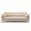 Modern upholstery sofa with rolled arms in beige fabric 200 x 90 x 85cm