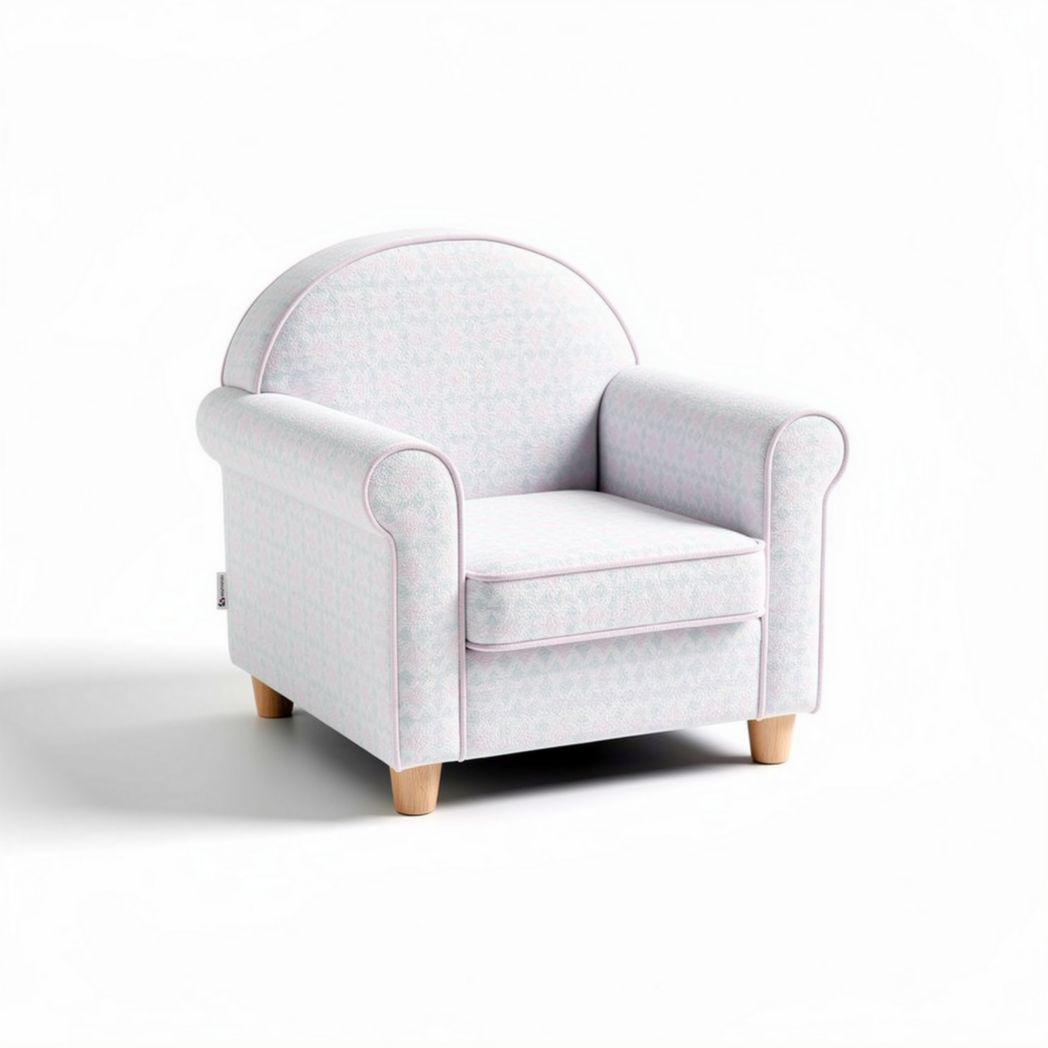 Kids' armchair with removable fabric cover soft pink 60 x 65 x 70cm