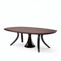 Oval wooden dining table with sleek black legs 200 x 100 x 75cm