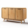 Wooden sideboard with three doors and a ribbed design 150 x 45 x 80cm