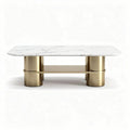 Marble top coffee table with gold metal legs 120 x 60 x 40cm