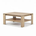 Coffee table with open storage shelf wooden structure natural finish 120 x 80 x 45cm
